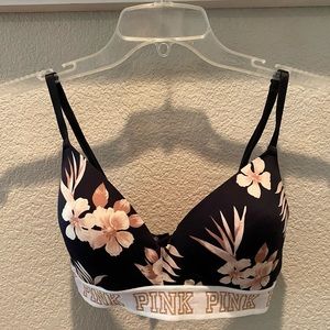 PINK Black and Tan Hawaiian Wireless Bra
